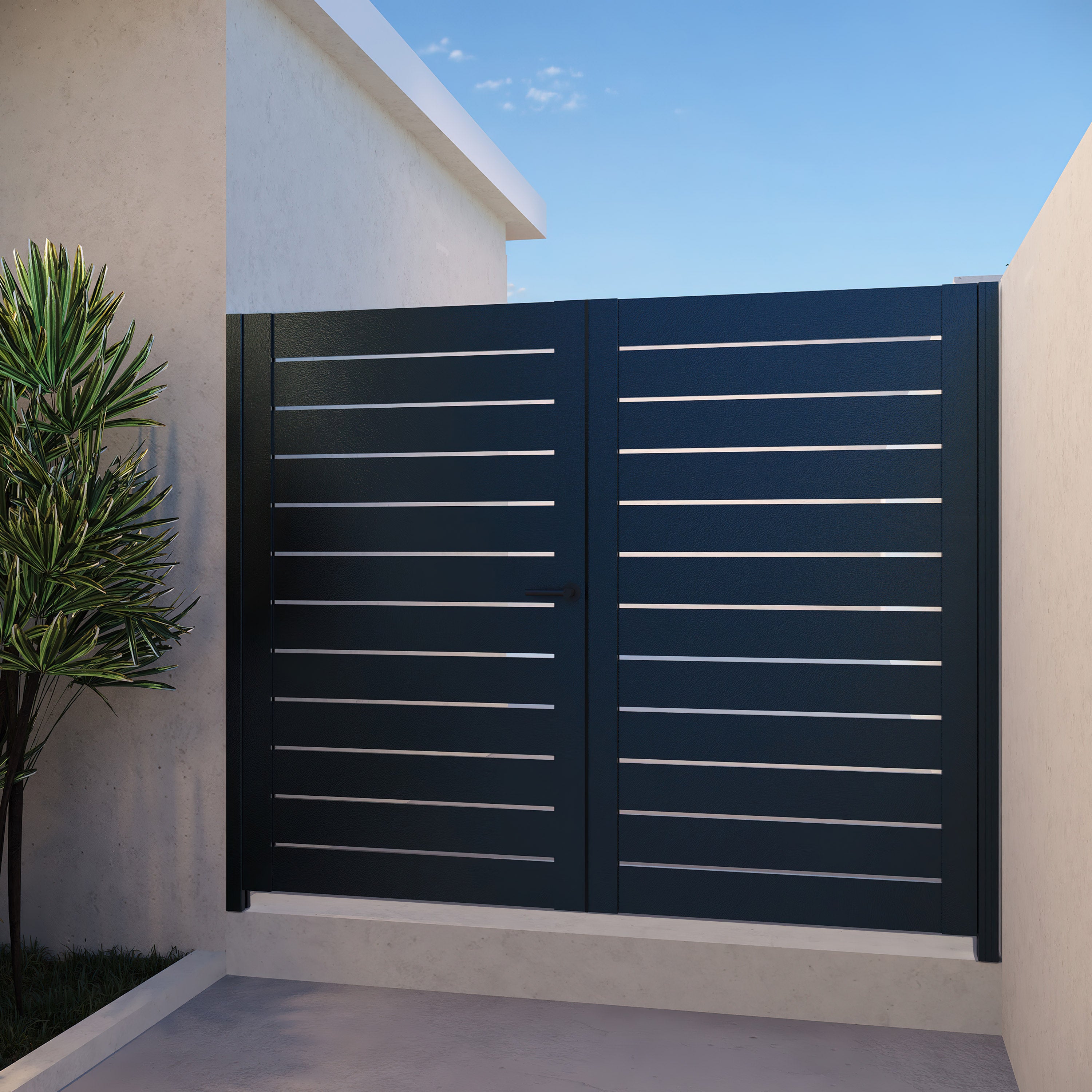 Alumission Aluminum Double Swing Gate Kit. Powder Coated. Los Angeles ...