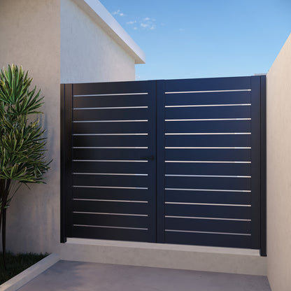 Alumission Aluminum Double Swing Gate Kit. Powder Coated. Los Angeles Style