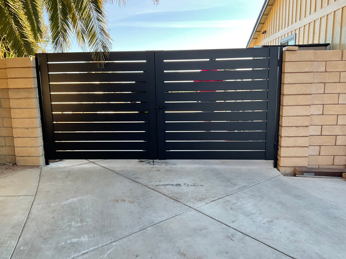 Alumission Aluminum Double Swing Gate Kit. Powder Coated. Los Angeles Style