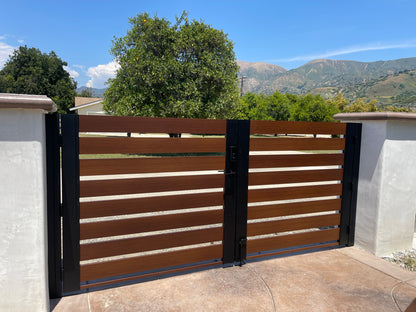 Alumission Aluminum Double Swing Gate Kit. Powder Coated. Los Angeles Style