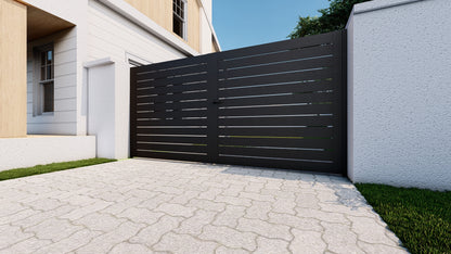 Alumission Aluminum Double Swing Gate Kit. Powder Coated. Los Angeles Style