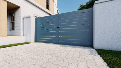 Alumission Aluminum Double Swing Gate Kit. Powder Coated. Los Angeles Style