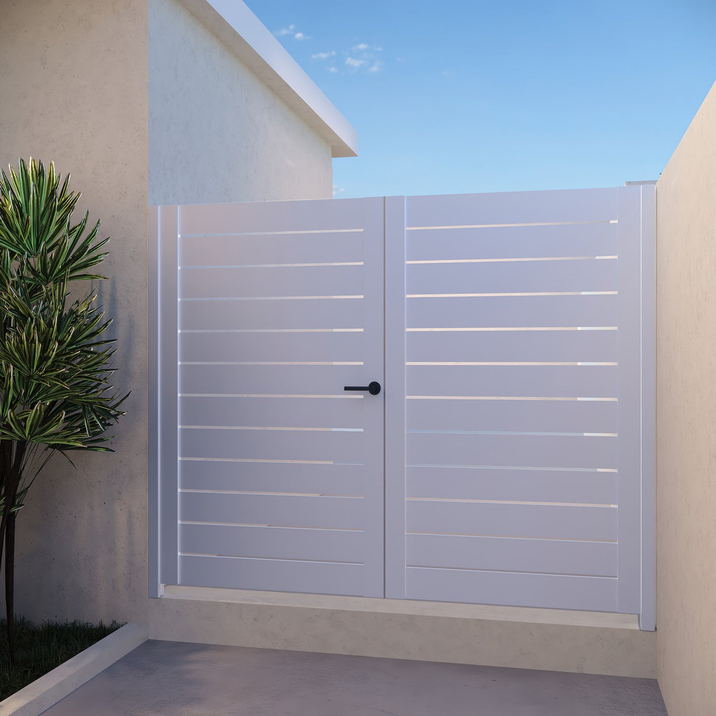 Alumission Aluminum Double Swing Gate Kit. Powder Coated. Los Angeles Style