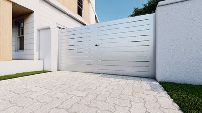 Alumission Aluminum Double Swing Gate Kit. Powder Coated. Los Angeles Style